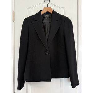 Kasper Women's Black Blazer Jacket One Button Closure Polyester Size 4